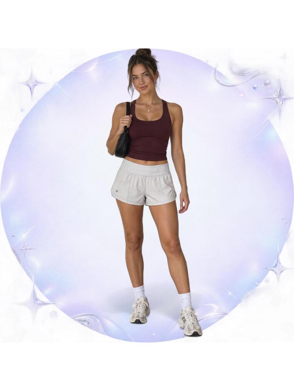Lululemon White Micro-Dot Speed Running Shorts Size 4